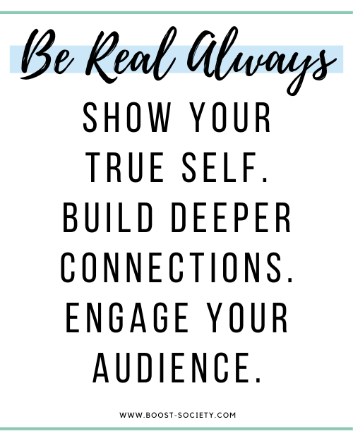 Be real with your audience at all times as an influencer