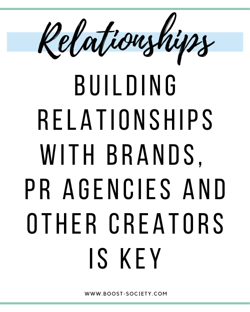 Build relationships with PR agencies, brands, and other influencers to grow on Instagram in 2020