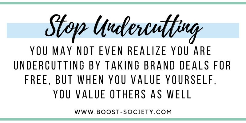 Stop undercutting others by taking brand collaborations for cheap or free
