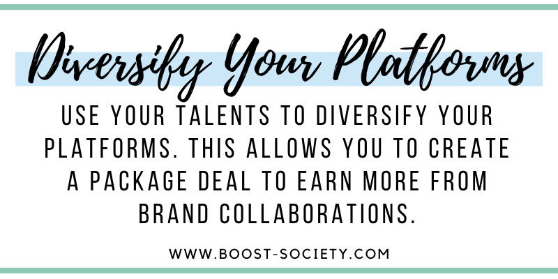 Diversify your platforms to earn more in brand collaborations as an influencer