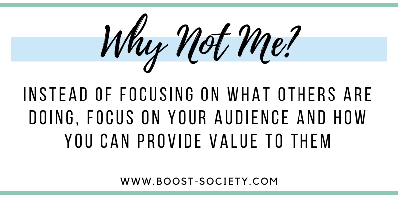 Instead of focusing on what others are doing, focus on your own personal brand