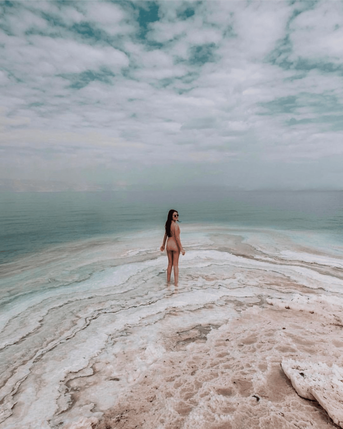 Christina Galbato in the Dead Sea